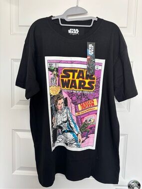 Star Wars Men’s Black Graphic Tee - Retro Comic Print
